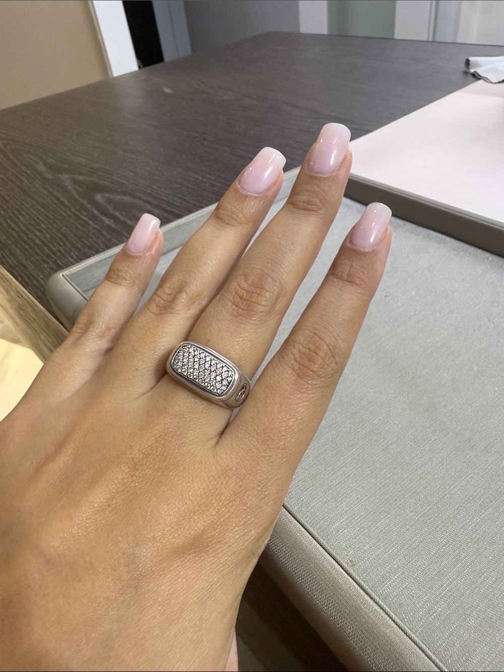 Pavé Diamond Ring in Silver David yurman